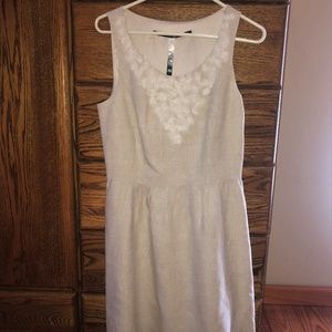 Linen embellished sleeveless dress